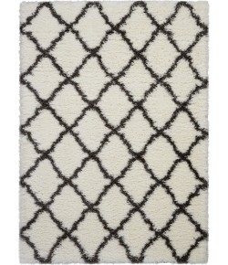 Nourison Luxe Shag - Lxs02 Ivory Charcoal Area Rug 4 ft. X 6 ft. Rectangle