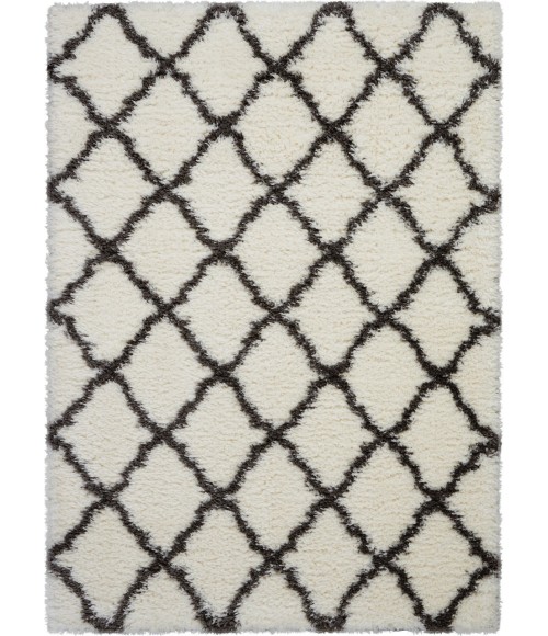Nourison ULTRA PLUSH SHAG Area Rug Nourison Ultra Plush Shag Area Rug ULP02-Ivory/Charcoal