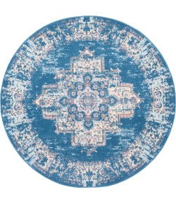 Nourison Grafix - Grf14 Blue Area Rug 5 ft. 3 X Round