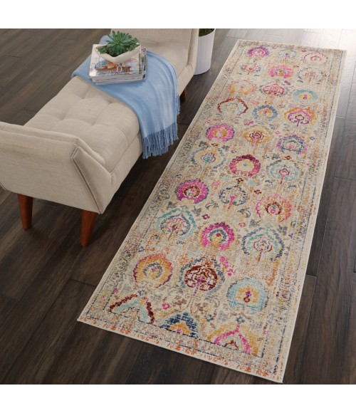 Nourison VINTAGE KASHAN Area Rug Nourison Vintage Kashan Runner Area Rug VKA04-Ivory/Multicolor