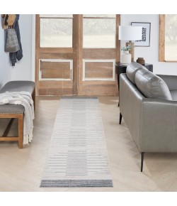 Nourison Home Astra Machine Washable ASW04 Ivory Blue 2 ft. 2 in. X 10 ft. Area Rug