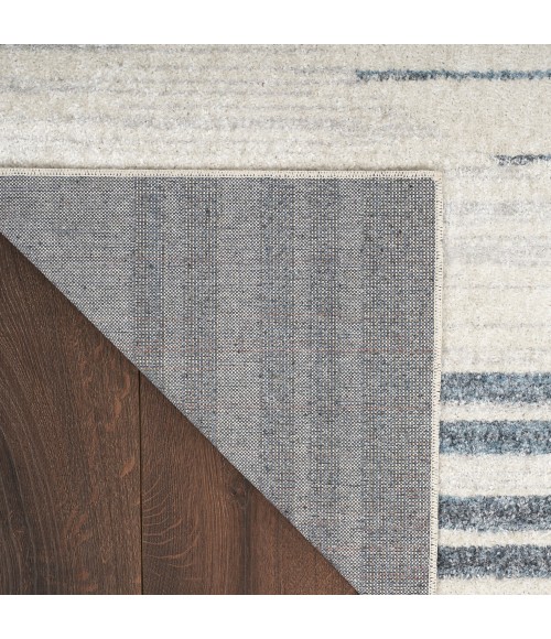 Nourison Astra Machine Washable Area Rug ASW04 Ivory Blue