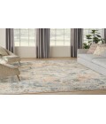 Nourison Astra Machine Washable Beige Blue ASW12 6 ft. 7 in. X 9 ft. Rectangle Rug