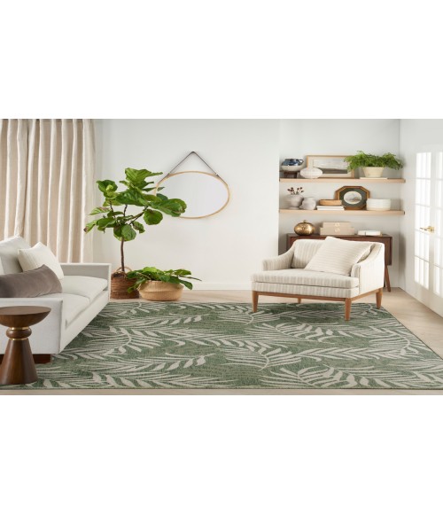 Nourison Garden Oasis Green Ivory Rug GOA01 9 ft. X 12 ft. Rectangle - Rugs Town Nourison Garden Oasis Green Ivory GOA01 9 ft. X 12 ft. Rectangle Rug