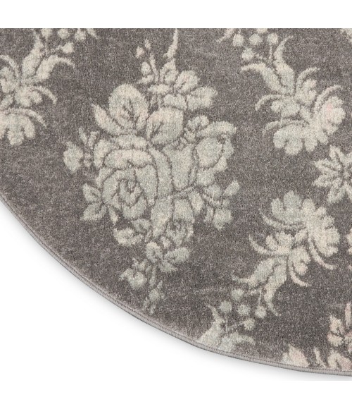 Nourison Tranquil Round Area Rug TRA09-Grey/Pink