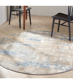 Calvin Klein Ck950 Rush - Ck951 Blue Beige Area Rug 6 ft. X Round