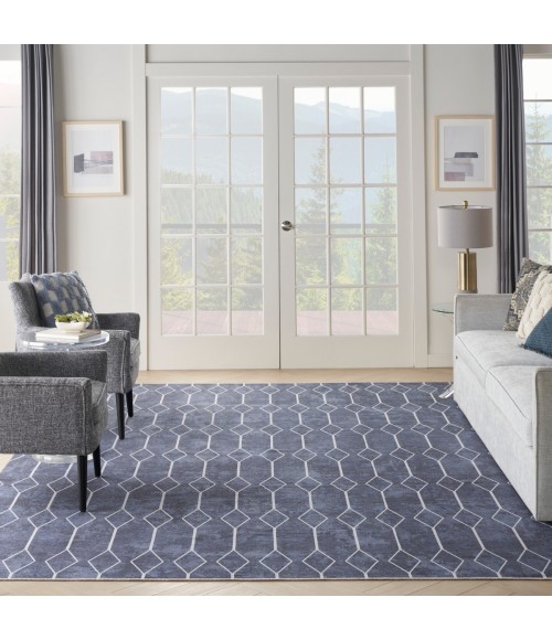 Nourison Machine Washable Series 1 Navy Rug SR107 9 ft. X 12 ft. Rect. - Rugs Town Nourison Machine Washable Series 1 Navy SR107 9 ft. X 12 ft. Rect. Rug