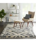 Nourison Scandinavian Shag Grey/Ivory SCN02 5 ft. 3 in. X 7 ft. 9 in. Rect. Rug