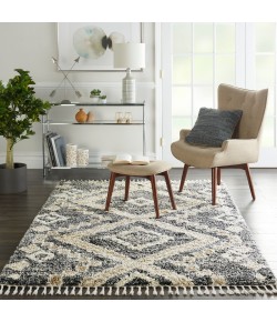 Nourison Scandinavian Shag Grey/Ivory SCN02 5 ft. 3 in. X 7 ft. 9 in. Rect. Rug