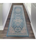 Nourison Tranquil Runner Area Rug TRA07-Ivory/Turquoise