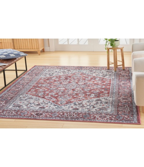 Nicole Curtis Machine Washable Series 1 Brick Ivory SR104 4 ft. X 6 ft. Rectangle Rug