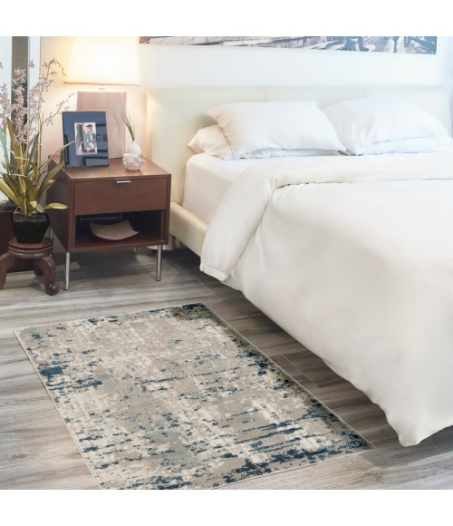 Nourison Quarry Ivory Grey Blue QUA01 2 ft. X 4 ft. Rect. Rug