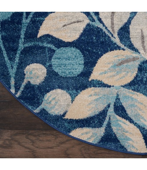 Nourison Tranquil Round Area Rug TRA03-Navy