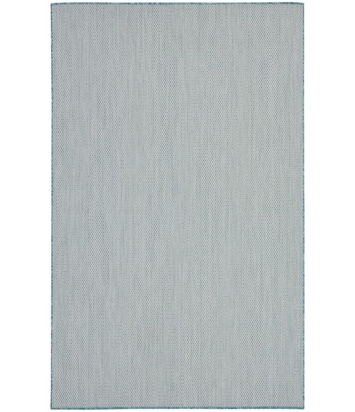 Nourison Courtyard Ivory Aqua COU01 6 ft. Square Rug