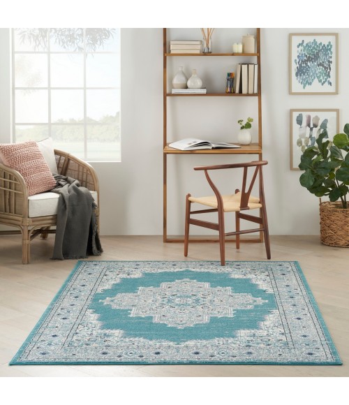 Nourison Passion Area Rug PSN03 Tur/Grey 5'3" x 7'3"