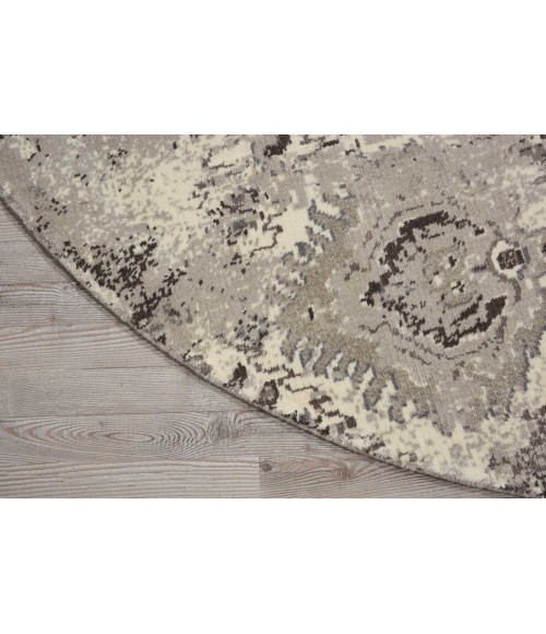 Nourison Twilight Round Area Rug TWI03 Ivory/Grey 8' Round