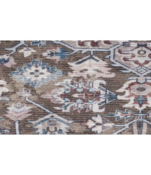 Nicole Curtis Machine Washable Series 1 Olive Ivory SR104 4 ft. Round Rug