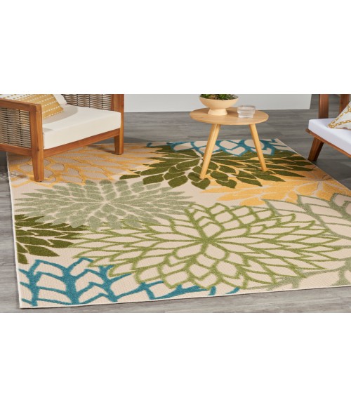 Nourison Aloha Green Multicolor ALH05 5 ft. 3 in. X 7 ft. 5 in. Rectangle Rug