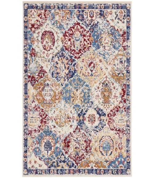 Nourison Grafix Blue Multicolor GRF31 5 ft. 3 in. X 7 ft. 3 in. Rectangle Rug