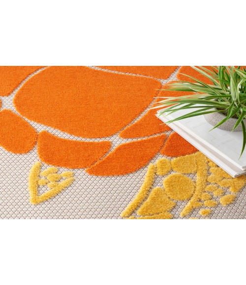 Nourison Aloha Teal Multi ALH27 5 ft. 3 in. Round Rug
