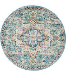 Nourison Passion - Psn25 Ivory Light Blue Area Rug 4 ft. X Round