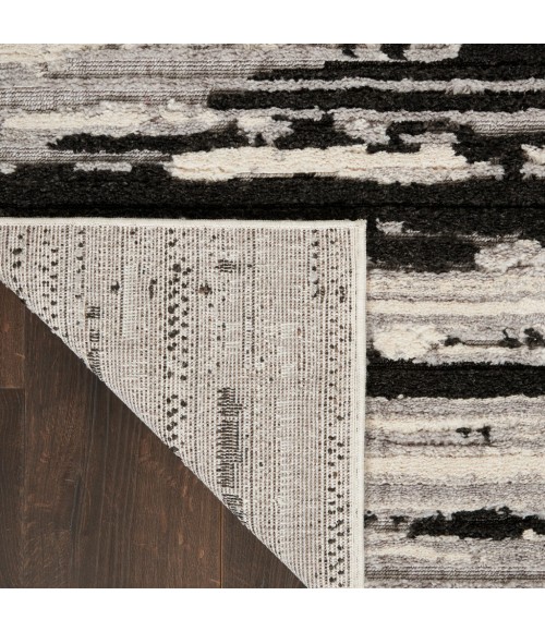 Nourison TEXTURED CONTEMPORARY Area Rug Nourison Textured Contemporary Area Rug TEC02-Ivory/Charcoal