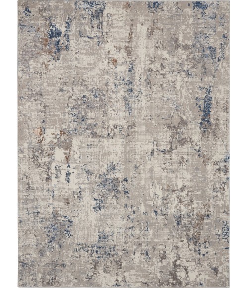 Nourison Royal Terrace White Blue KI42 5 ft. X 7 ft. Rect. Rug