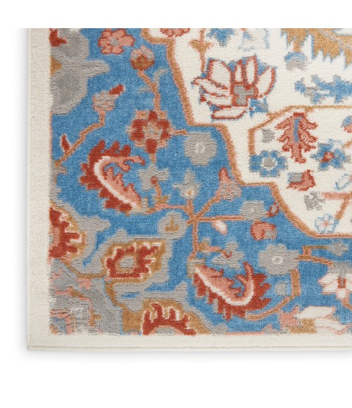 Elation Area Rug Nourison Elation Area Rug ETN09 Ivory Blue 9' x 12'