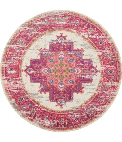 Nourison Passion - Psn03 Ivory Fushia Area Rug 5 ft. 3 X Round