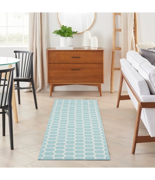 Nourison Twist Reversible Aqua TWS01 8 ft. Rect. Rug
