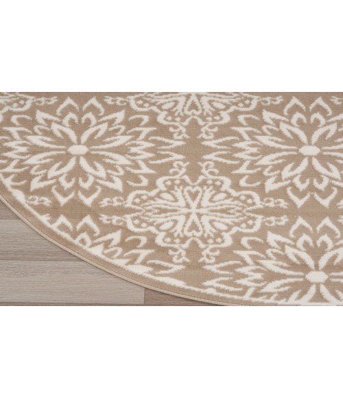 Nourison Jubilant Taupe JUB06 5 ft. 3 in. Round Rug