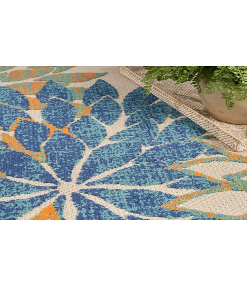 Nourison Aloha Blue Green ALH05 7 ft. 10 in. Round Rug