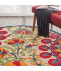 Nourison Aloha Round Area Rug ALH20-Red/Multicolor