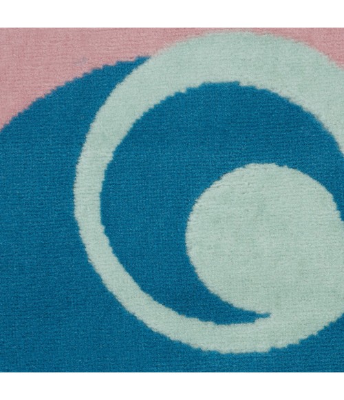 Nourison Grafix Round Area Rug GRF21-Blue Multi Colored