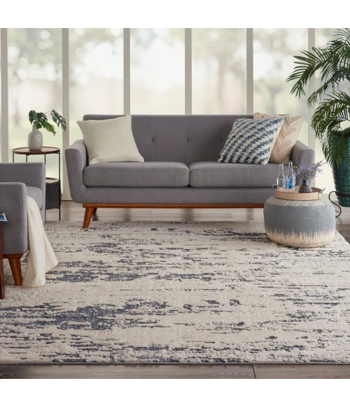 Nourison TEXTURED CONTEMPORARY Area Rug Nourison Textured Contemporary Area Rug TEC03-Ivory Blue