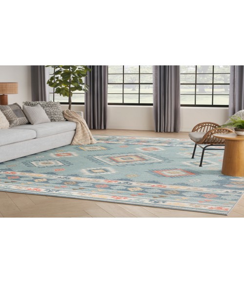 Nourison Washable Decor Light Blue WSD03 7 ft. 10 in. X 10 ft. Rectangle Rug