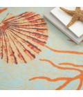 Waverly Wav01/Sun & Shade Area Rug SND92 Light Blue 4'3" x 6'3"
