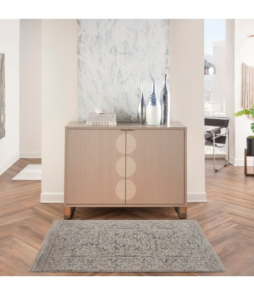 Nourison Lynx Ivory/Grey/Blue Rug LNX01 3 ft. X 5 ft. Rect. - Rugs Town Nourison Lynx Ivory/Grey/Blue LNX01 3 ft. X 5 ft. Rect. Rug