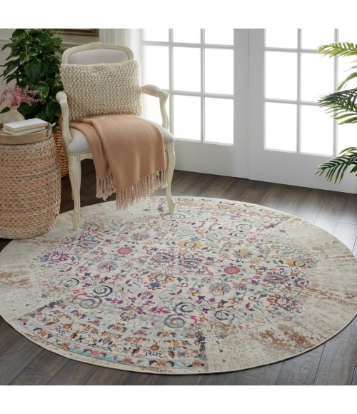 Nourison Vintage Kashan Round Area Rug VKA02-Ivory