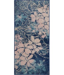 Nourison Tranquil(Traql) - Tra08 Navy Pink Area Rug 2 ft. X 4 ft. Rectangle