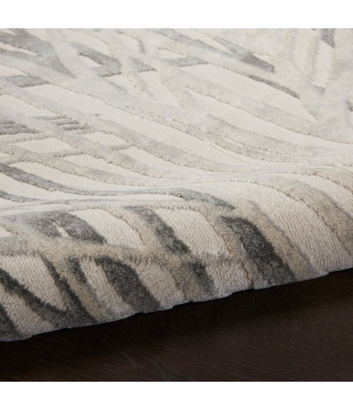 Rustic Textures Area Rug Nourison Rustic Textures Area Rug RUS17 Ivory/Grey 7'10" Round