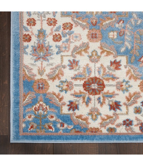 Elation Area Rug Nourison Elation Area Rug ETN08 Ivory Blue 9' x 12'