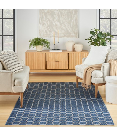 Nourison Twist Reversible Blue TWS01 6 ft. X 9 ft. Rect. Rug