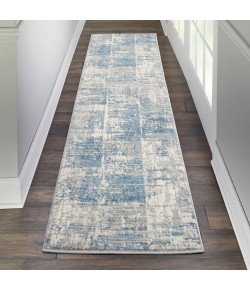 Nourison Home Solace SLA02 Ivory/Grey/Blue 2 ft. 3 in. X 7 ft. 3 in. Area Rug
