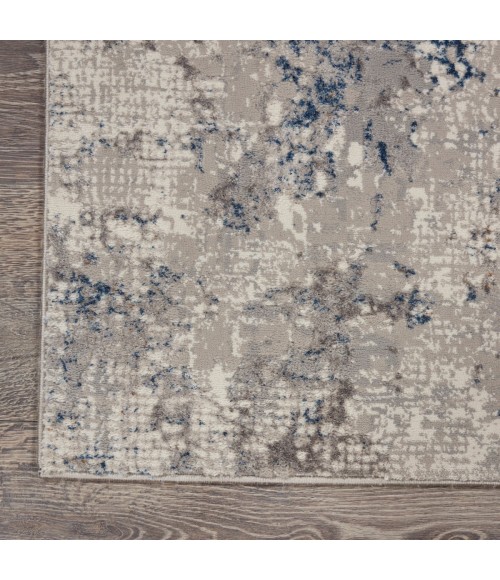 Nourison Royal Terrace White Blue KI42 8 ft. Rect. Rug