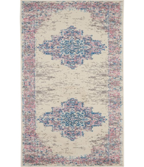 Nourison Grafix Ivory Pink GRF14 2 ft. X 6 ft. Rectangle Rug