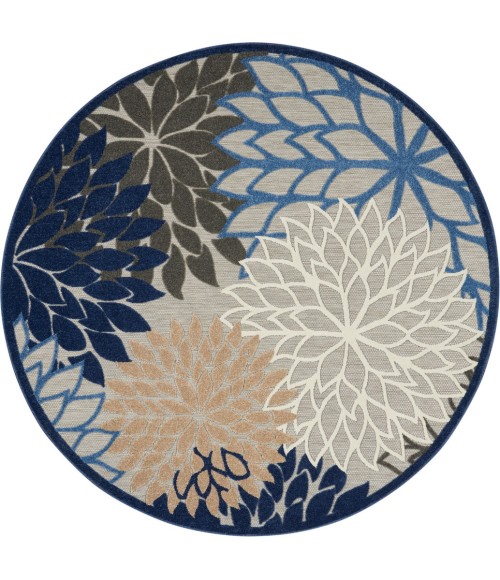 Nourison Aloha Round Area Rug ALH05-Blue/Multicolor