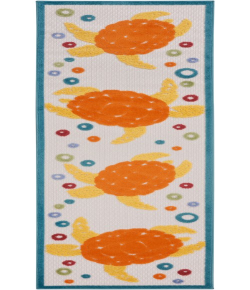 Nourison Aloha Teal Multi ALH27 2 ft. X 6 ft. Rectangle Rug