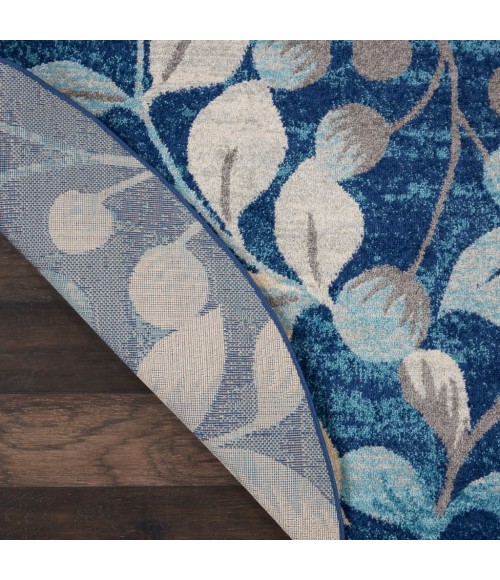 Nourison Tranquil Round Area Rug TRA03-Navy