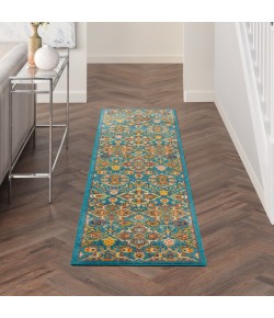 Nourison Allur - Alr03 Turquoise Ivory Area Rug 2 ft. 3 X 7 ft. 6 Rectangle